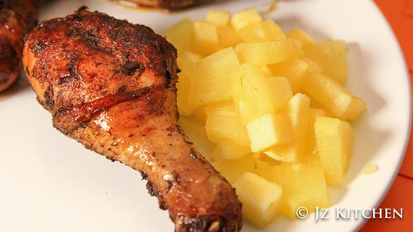 牙買加煙熏香料雞腿伴菠蘿蜜糖青檸醬 - Jerk Spice Chicken with Pineapple Salsa